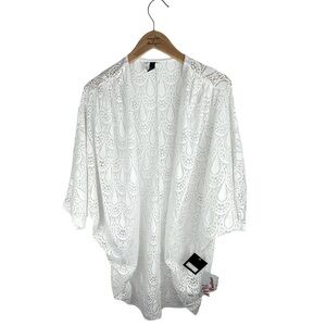 LUII Lace Cover Up White Kimono NWT